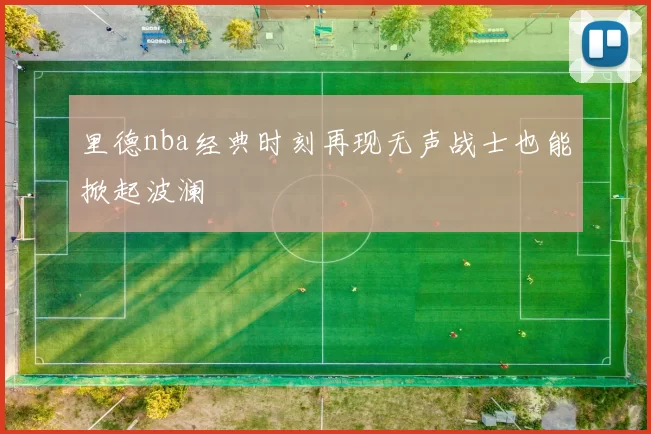 里德nba经典时刻再现无声战士也能掀起波澜